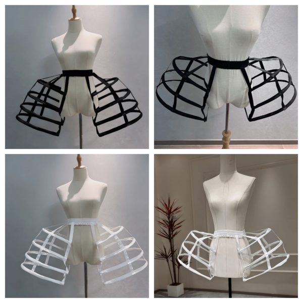 1pc Women's Lolita 3-Layer/4-Layer Hollow Birdcage Petticoat Skirt, Baroque Retro Style, Suitable For Daily Wear, Halloween