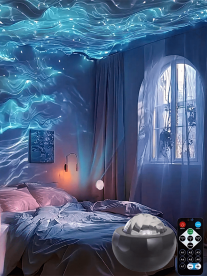 1PC USB Powered Starry Sky Night Light Projector, 360° Rotatable, Multiple Color Modes, Dreamy Atmosphere, Suitable For Bedroom Decoration, Festivals, Camping And Parties, Bedroom Night Light