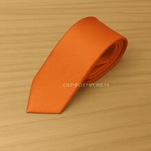 Gravata Slim Terracota Importada Texturizada Casamento Padrinhos Noivos Festividades Formatura Congresso - Terracota - Visão 4