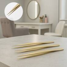 Kit 3 Pinças Ponta Agulha Para Designer De Sobrancelhas