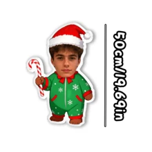 Almohada personalizada con cara divertida de invierno - Impresión personalizada a doble cara, almohada con cara personalizada - Ropa de dormir navideña, regalo ideal para cumpleaños, Acción de Gracias, Navidad, adecuada para la respiración única de mamá, adecuada para ella, él, lavable a máquina, impresión digital