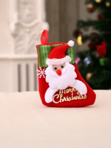 3pcs/1pc Christmas Stockings, Christmas Gift Bags, Christmas Socks Hanging Ornaments, Christmas Tree Decorations