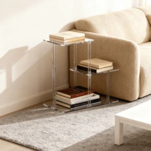 Acrylic Side Table, Multifunctional Narrow End Table Suitable For Living Room, Bedroom, Hallway Storage Rack - Multicolor - View 6