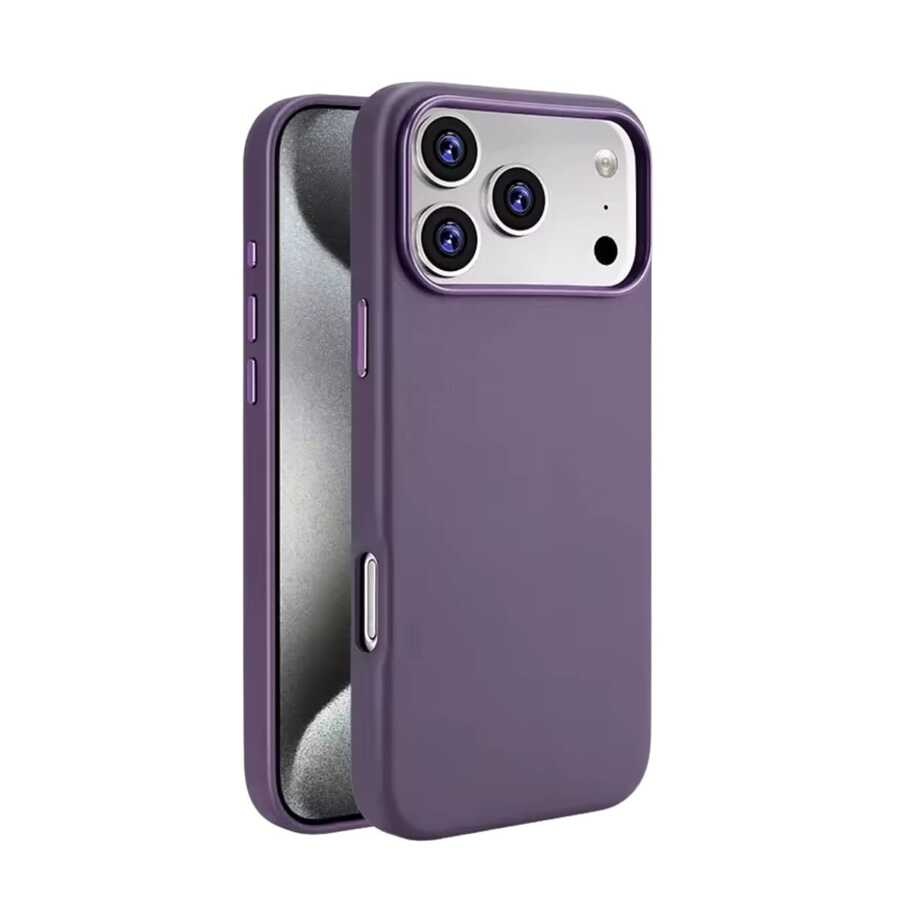 Magnetic Leather Case Cover With MagSafe Induction Protection For IPhone 17, 17Air, 17Pro, 17ProMax - 中紫紅色 - View 1