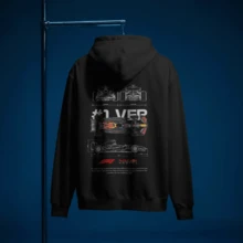 F1 Racing Graphic Hoodie | Formula Car Speed Pullover | Unisex Streetwear Sweatshirt | Grand Prix Motorsport Enthusiast Top | Retro Racing Aesthetic Cotton Outfit - màu đen - Xem 2