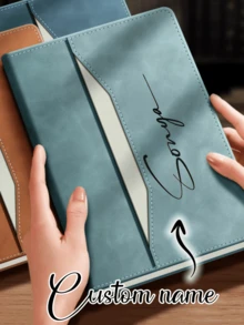 1 Piece Of Personalized A5 Leather Notebook With A Personalized Soft Cover Pocket And Bookmark -- This School Supply Is Perfect For Business Meetings And College Life, An Essential Item For Backpacks, A Love Diary, And A 2025 Back-To-School Season And Christmas Gift,Christmas Gift Supplies - Multicolor - View 1