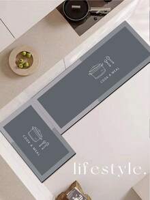 [HOT!!!] 1pc Soft Rubber Kitchen Mat, 3.5mm Thick Kitchen Rug, Minimalist Cartoon Stylish Kitchen Absorbent Mat Large Carpet, Can Be Self-Cut To Fit Kitchen Size, Surface Fabric Material, Middle Sponge Layer, Bottom Rubber Layer, Suitable For Kitchen Rugs, Kitchen Decor, Wedding Decor, Home Decor, Bathroom Mat, Entryway Mat, Laundry Room Mat, Hallway Carpet, Living Room Mat, Etc. - Multicolor - View 10