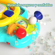 Parolera Volante didáctico juguete para bebé interactivo educativo portátil juego estimulación motricidad fina música sonidos colores vivos accesorios infantiles recomendados edades tempranas desarrollo creatividad apto viajes uso hogar familias - Azul - Ver 2