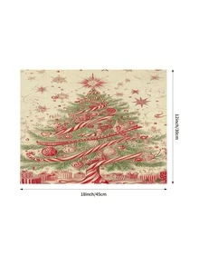 1 Stück Weihnachtsbaum Tischläufer, Weihnachtlicher dekorativer Tischläufer, Weihnachtlicher leinenähnlicher Tischläufer, Tischläufer, Tischläufer, 1 Stück Tischläufer, 4 Stücke Tischsets, 1 Stück Kissenbezug, 3 Produkte erhältlich, saisonale Heimdekoration für Innen-/Außenpartys, Winterliche Heimdekoration, Weihnachtsdekoration, Weihnachtszimmer Dekoration, Weihnachtsparty Dekoration - Verschiedenfarbig - Übersicht 10