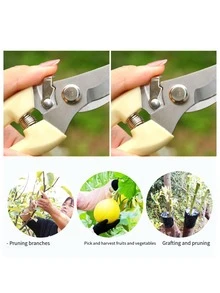 园艺剪刀、树枝剪、花园修剪器、植物修剪剪刀，采用不锈钢制成。园艺修枝剪——可用于满足您所有的摘除枯萎花朵、修剪和塑形需求，园艺手动修枝剪 - 黃色 - 查看 10