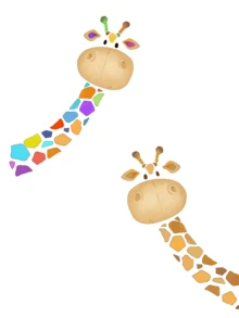 1/2 piezas Pegatinas de pared de jirafa coloridas y lindas, pegatinas de decoración para habitación de niños, pegatinas para puertas, uso en múltiples escenarios, pintura caprichosa - Multicolor - Ver 11