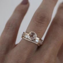 3pcs/Set Elegant And Noble Princess Fashion Jewelry Ring Exquisite Birthstone Romantic Bride Engagement Wedding Luxury Jewelry Anniversary Gift Party Ring Set Christmas Gift Size 5-11# - Gold - View 11
