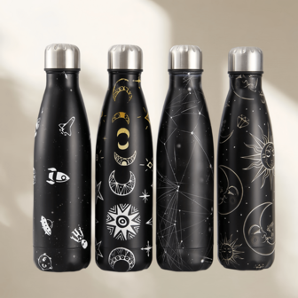 1 pièce Tasse isotherme personnalisée en acier inoxydable noir à double paroi, grande capacité pour l'extérieur, la voiture, les sports, le cyclisme, les loisirs, la bouteille de soda