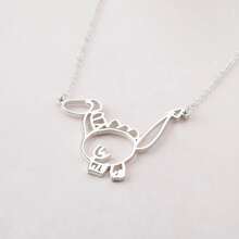 1pc Customized Handpainted Necklace, Artistic Jewelry, Mother's Day Gift, Artistic Gift, Personalized Mom Necklace, Gift For Grandma - Multicolor - View 4