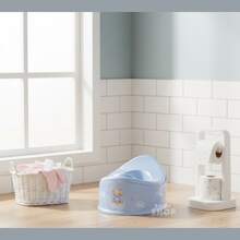 Potty Seat Children's Potty Urinal For Toilet Training Hygienic 900 ML Compact Boy Girl Baby Cute Astronaut Bear Rainbow Training - 藏蓝色 - 查看 9