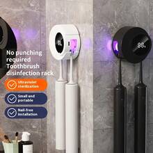 Smart Toothbrush Disinfection Rack - Wall Mounted, Double Slot Storage, Suitable For Any Type And Size Of Toothbrush. Durable Plastic Material, USB Charging, Modern Bathroom Toothbrush Holder, Stylish Design, Bathroom Accessories, Holiday Gifts - Multicolor - View 2