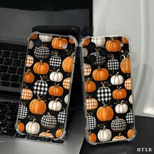 Funda transparente para teléfono con diseño de calabazas, esquinas reforzadas y protección anticaídas. Compatible con phone 17, 16, 15, 14, 13, 12, 11 Pro, X y XS. Ideal para regalar a amigos y familiares en Halloween y Acción de Gracias. - transparente - Ver 6