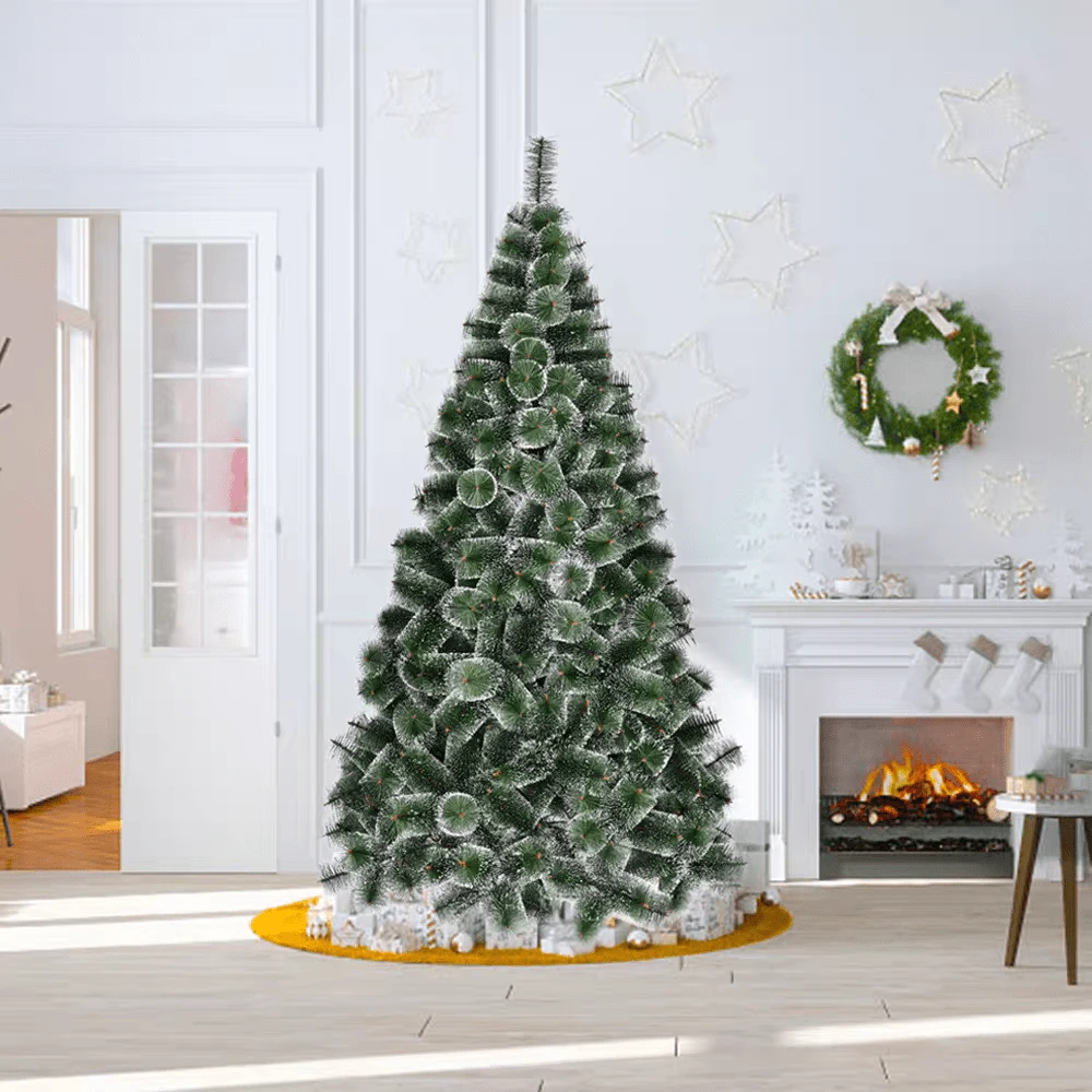 300cm/240cm/210cm/180cm /150cm/120cm/90cm/60cm Bông tuyết - Cây thông Noel lá mã hóa - Cây thông Noel nhân tạo có tuyết, Cây có chân đế kim loại, Cây thông Noel PVC, Hệ thống gấp cây thông Noel nhân tạo cho văn phòng tại nhà, cửa hàng, khách sạn - Màu bông tuyết - Xem 1
