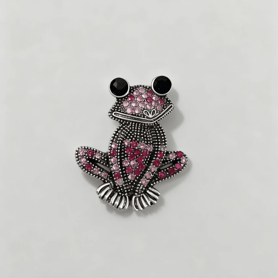 1 Frosch Strass Brosche, süße Cartoon Frosch Anstecknadel, Damen Zinklegierung Metall Abzeichen, geeignet für Lässig Outfits oder Partys, multifunktionales Accessoire, exquisites Geschenk, tägliche Brosche | Cartoon Frosch Design | dauerhafte Brosche, Frosch Geschenk