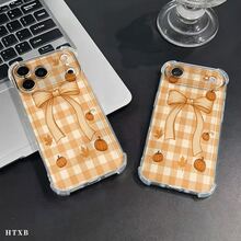 Teléfono Patrones de lazo de otoño Teléfono móvil con impresión transparente anticaída de cuatro esquinas, adecuado para phone 17, 16, 15, 14, 13, 12, 11 Pro X XS Series, Halloween y regalos de Acción de Gracias, amigos y familiares, tema de otoño - transparente - Ver 9
