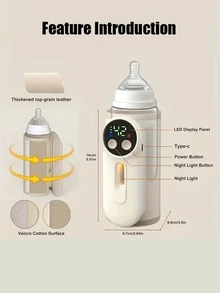 1pc Portable Fast Heating Cup Warmer, Milk Warmer, Suitable For Travel, Leak-Proof Design, Fast Charging, Wireless Operation, Can Be Used While Charging To Keep Milk Bottle Warm. Milk Warmer Pad, Portable Milk Warmer, Suitable For Maintaining Or Heating Water/Milk Above 35°C, Heating Constant Temperature, USB Universal Leather Material Gift, Beige