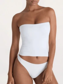Sexy Strapless Basis Top Fashion Solid Elastic Slim Fit Tube Top For Women Four Seasons Wear Casual White - White - View 3