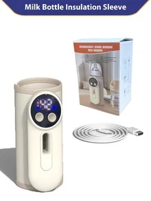 1pc Portable Fast Heating Cup Warmer, Milk Warmer, Suitable For Travel, Leak-Proof Design, Fast Charging, Wireless Operation, Can Be Used While Charging To Keep Milk Bottle Warm. Milk Warmer Pad, Portable Milk Warmer, Suitable For Maintaining Or Heating Water/Milk Above 35°C, Heating Constant Temperature, USB Universal Leather Material Gift, Beige