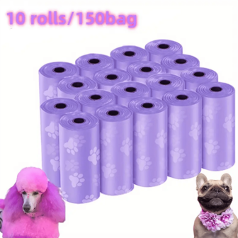 10pcs/Pack Dog Waste Bags - 150pcs Durable Polyethylene Pet Poop Bags, Leak-Proof, Easy Tear, Portable, Suitable For Outdoor Use