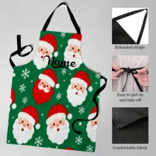 1 pièce de tablier personnalisable, fournitures de cuisine, mobilier essentiel, convient pour la fête des pères, la fête des mères, Halloween, Noël, la veille de Noël, la Saint-Valentin, les anniversaires, les anniversaires personnalisés, convient pour l'hiver et l'automne - Personnalisation du texte à télécharger - Père Noël