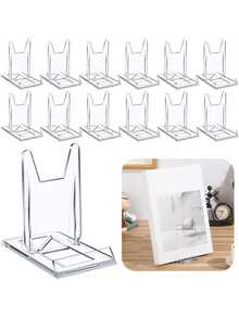 亚克力书架，可调节透明书籍展示架，艺术展示架，适用于家庭、办公室、返校、漫画书、CD、杂志、明信片、艺术品 - 彩色 - 查看 1