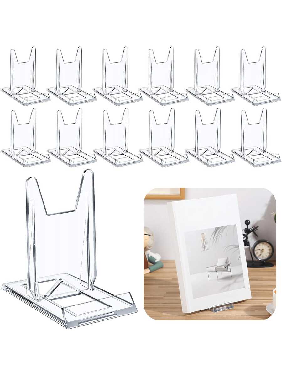 亚克力书架，可调节透明书籍展示架，艺术展示架，适用于家庭、办公室、返校、漫画书、CD、杂志、明信片、艺术品 - 彩色 - 查看 1