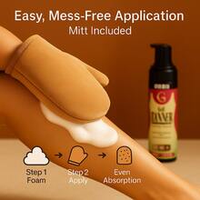 Self Tanner Watermelon Tanning Mousse – Natural Sunless Bronzing Foam, Streak-Free & Fast-Drying, Hydrating Fake Tan With Mitt For Face & Body – 200ml - Khaki - View 6