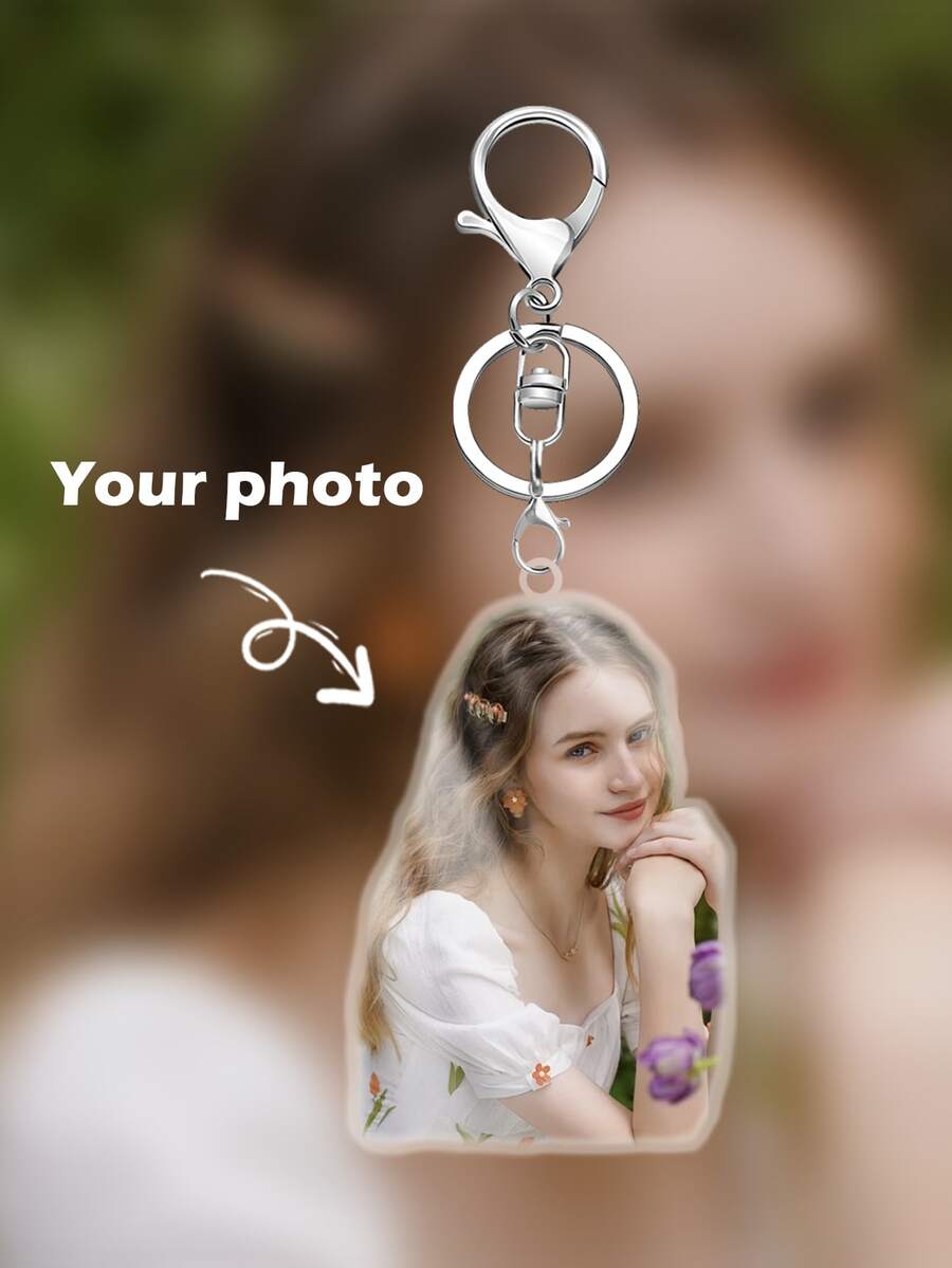 1pc Customized Personalized Acrylic Portrait Keychain, Customized Photos, Personalized Photo Keychain, Suitable For Durable Backpacks Or Car Keychains, Customized Souvenirs, Customized Acrylic Key Pendant, Suitable For Couples, Friends, Pets, Etc, Best Gifts For Women 2025,Customized Ornaments,Makezbright Personalized Gifts - Multicolor - View 1