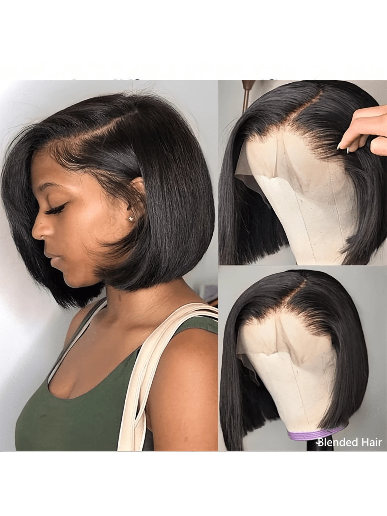 Elegant 180%Density 36 Inch13x4 HD Lace Front Wigs Put On And Go Glueless 4x4 Human Blended Hair Pre Plucked With Baby Hair 180 Density Transparent Bone Straight Lace Frontal Wigs For Women Natural Black Color Full Hair Wig Suitable For All People