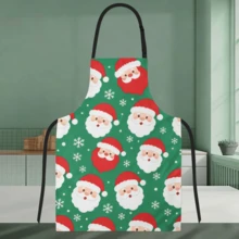 1 pièce de tablier personnalisable, fournitures de cuisine, mobilier essentiel, convient pour la fête des pères, la fête des mères, Halloween, Noël, la veille de Noël, la Saint-Valentin, les anniversaires, les anniversaires personnalisés, convient pour l'hiver et l'automne - Personnalisation du texte à télécharger - Père Noël