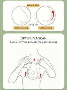 Disposable Invisible Lift Bra, Non-Slip Gathering Breast Petals, Made Of Non-Woven Fabric, Suitable For Women With Ample Or Plus Size Bust. Sexy, Anti-Embarrassment. This Product Is Non-Comfort Type, Used To Cover The Protruding Part Of The Bust To Prevent Reflection. The Lifting Effect Is Suitable For Use With A Bra. - Multicolor - View 8