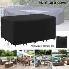 Outdoor Garden Furniture Covers Waterproof, Rainproof, Snowproof Covers Sofa & Chair Covers, Table Covers Dustproof, Outdoor Use Durable Furniture Protective Covers Includes Zippered Storage Bag,Kitchen Decor,Household Items - Black - View 2