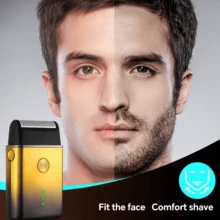 GERTZY 1pc Portable USB-C Rechargeable Electric Shaver For Men, Equipped With Precision Blades, Cleaning Brush And Convenient Carrying Design, Black Compact Body, Stylish And Compact Design Can Be Easily Placed In Your Travel Bag Or Shaving Kit, Ideal Choice For Easy Trimming Anytime, Anywhere - Multicolor - View 11