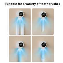 Smart Toothbrush Disinfection Rack - Wall Mounted, Double Slot Storage, Suitable For Any Type And Size Of Toothbrush. Durable Plastic Material, USB Charging, Modern Bathroom Toothbrush Holder, Stylish Design, Bathroom Accessories, Holiday Gifts - Multicolor - View 4