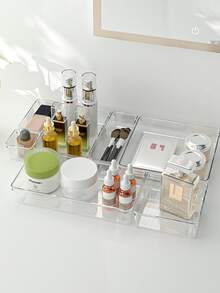 4 Piezas /7 Piezas /8 Piezas /9 Piezas /13 Piezas /25 Piezas/Set de Organizador de Cajón Transparente, Set Libremente Combinable, Organizador de Cajón para Baño, Tocador, Caja de Almacenamiento de Maquillaje, Dormitorio, Utensilios de Cocina y Oficina, Organizador de Mesa Transparente Multifuncional para Mascotas