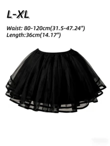 White Black Lolita Cute Boneless Puffy Skirt Cosplay Underskirt Women Petticoats Tutu Dress With Satin Ribbon Halloween Fall Clothes For Women