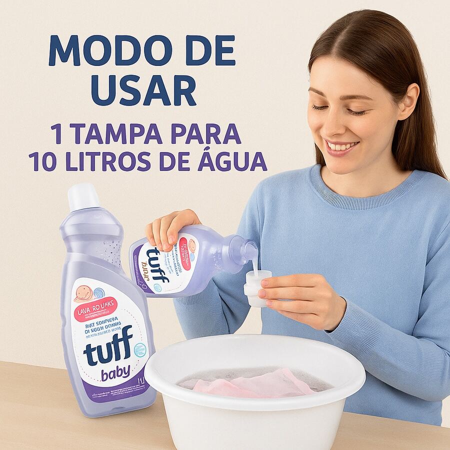 Lava Roupas Tuff Baby 1L pH Neutro com Aloe Vera e Colágeno Para ...