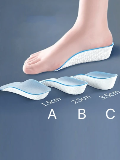 1 Pair Blue & White Popcorn Soft Insoles, Hidden Lift Insoles For Casual Shoes, Sports Shoes, Boots, Comfortable Arch Support For Men And Women