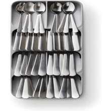 Joseph Joseph DrawerStore Compact Utensil Organizer For Kitchen Drawer Silverware, Flatware Tray, Small, Grey - ColorA - 查看 5