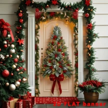 Guirlandas multifuncionais planas 2D para festivais - Faixas de porta de fibra de poliéster brilhante, adequadas para Natal, Halloween, etc. - Fáceis de pendurar, sem necessidade de energia, perfeitas para festas e comemorações, especialmente para o Natal