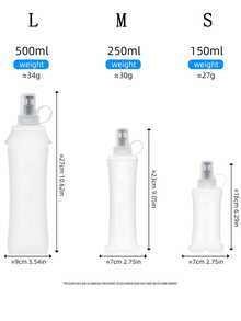 WRELS 1个150/250/500毫升升级版无异味TPU可折叠软硅胶吸嘴水瓶，适用于骑行、露营、徒步旅行、跑步等活动。 - 升級款白色 - 查看 3