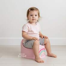 Potty Seat Children's Potty Urinal For Toilet Training Hygienic 900 ML Compact Boy Girl Baby Cute Astronaut Bear Rainbow Training - 藏蓝色 - 查看 7