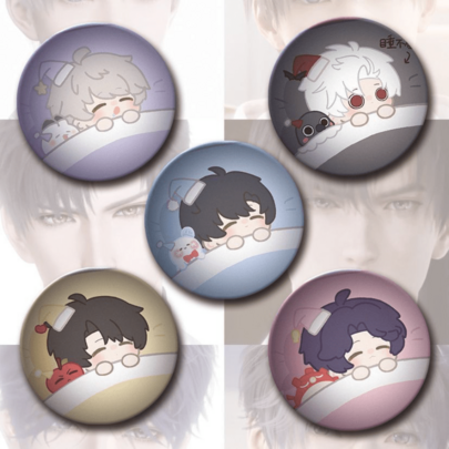 1pc Love And Deepspace Enamel Badge - Cute Anime Character Sleeping Pose Pin, Durable Metal Base For Backpack/Jacket, Gift For Anime Fans Teens Adults