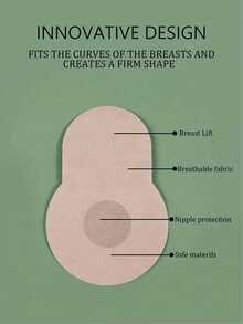 Disposable Invisible Lift Bra, Non-Slip Gathering Breast Petals, Made Of Non-Woven Fabric, Suitable For Women With Ample Or Plus Size Bust. Sexy, Anti-Embarrassment. This Product Is Non-Comfort Type, Used To Cover The Protruding Part Of The Bust To Prevent Reflection. The Lifting Effect Is Suitable For Use With A Bra. - Multicolor - View 5