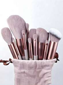 15-Piece Makeup Brush Set (With Drawstring Storage Bag), Makeup Powder Puff, Makeup Sponge, Rouge Brush, Foundation Brush, Eyeshadow Brush, Contour Brush, Eye Makeup Brush, Soft-Bristle Makeup Brush, Rouge Brush, Professional Makeup Brush Set, Women's Makeup Brush Beauty Tool Set,Brush Set,Makeup Brush Kit,Make Up Brush Set,Make Up Set Complete,Makeup Brush Set,Complete Makeup Kit,Brush Kit,Brushes Makeup Set,Makeup Gift Set,Set - Multicolor - View 12